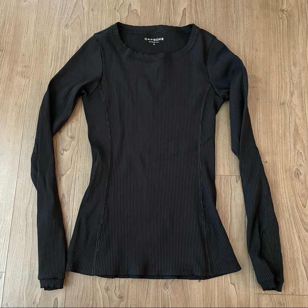 Carbon38 compression ribbed long sleeve